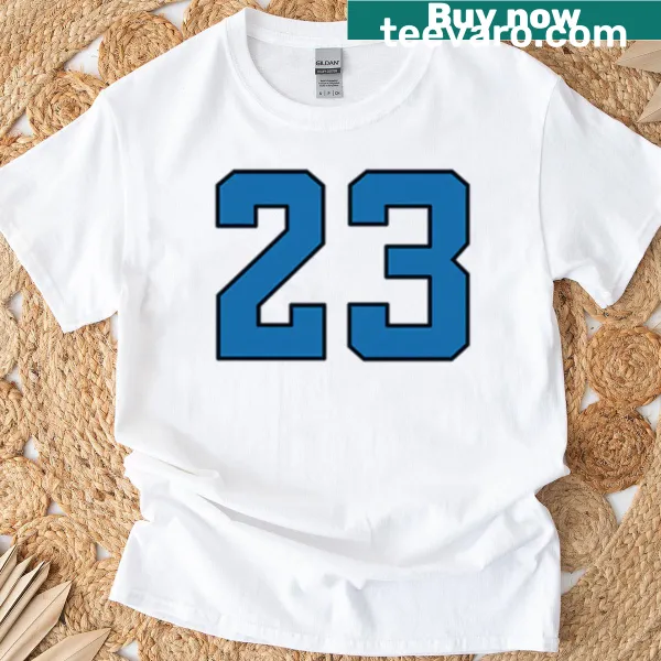 Minimalistic t-shirt featuring the number 23 in a bold design