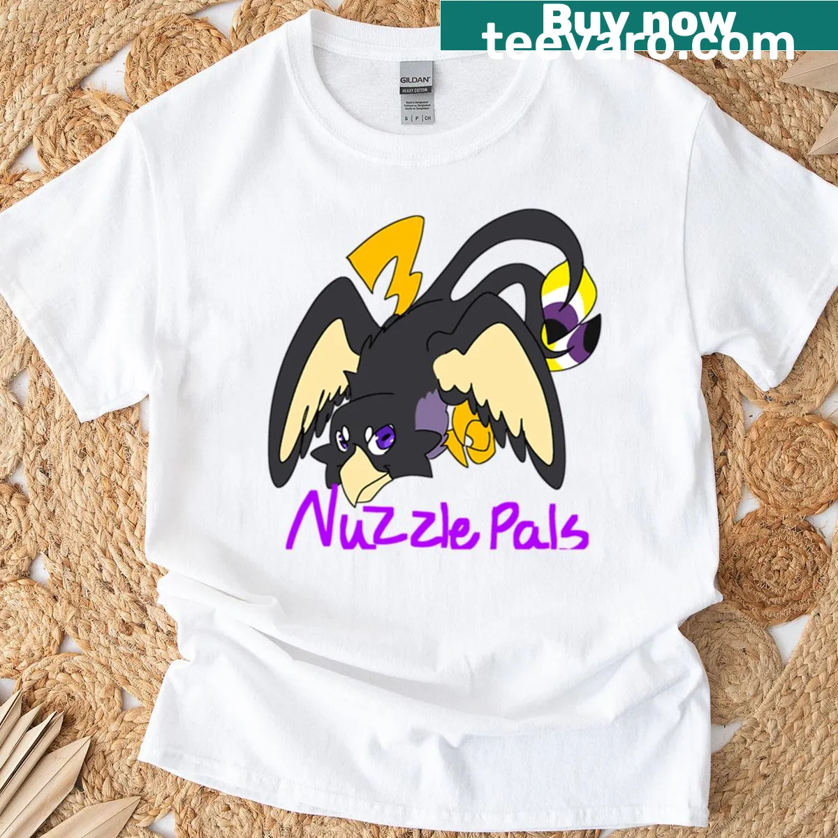 Illustration of Nuzzlepals in a playful design for kids — on a men's t-shirt