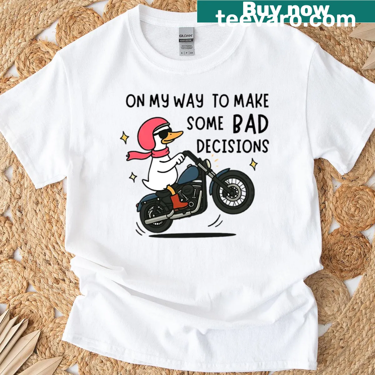 Playful slogan T-shirt about making bad decisions — on a men's t-shirt