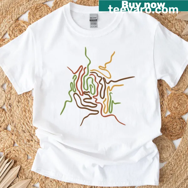 Abstract T-shirt with unique squiggly line design