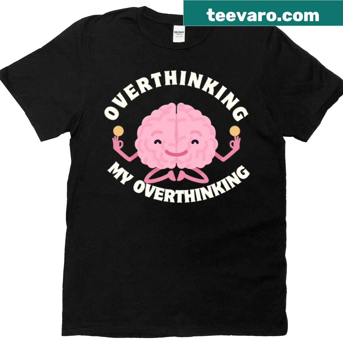 Over Thinking My Over Thinking T-shirt with clever phrase — on a men's t-shirt