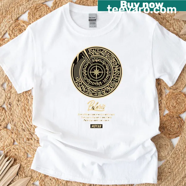 Illustrated Polaris Compass t-shirt featuring an elegant guiding star design