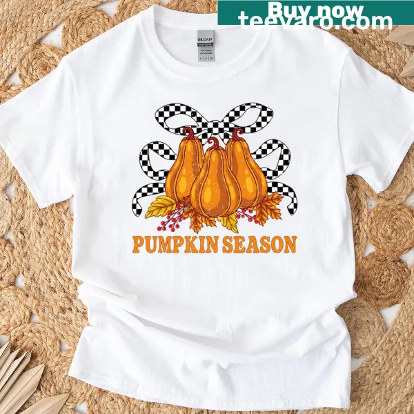 Cute pumpkin design for fall vibes on a T-shirt