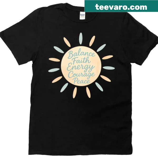Inspirational T-shirt with watercolor sun and empowering words