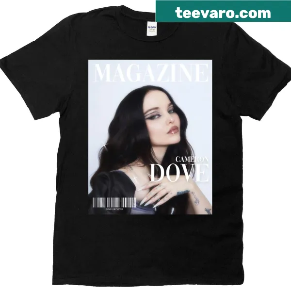Vintage-style graphic inspired by a magazine cover on T-shirt.