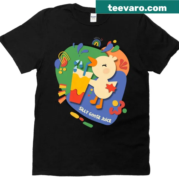 Whimsical design featuring 'Silly Goose Juice' text
