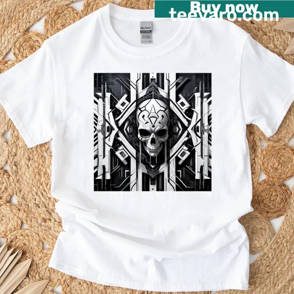 Silhouette of a skull on a plain T-shirt