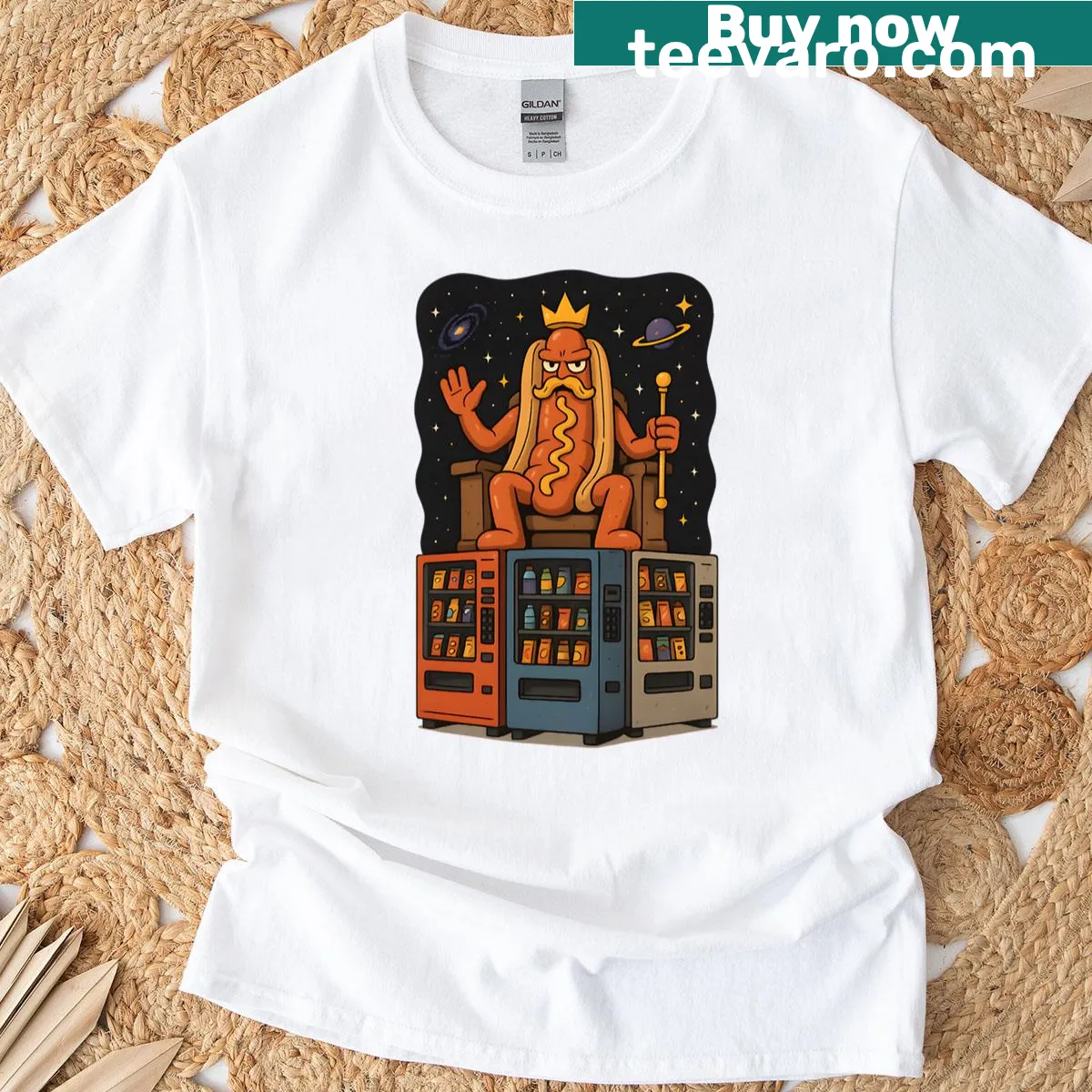 Humorous T-shirt with 'Emperor Of All The Snack Bars' text. — on a men's t-shirt