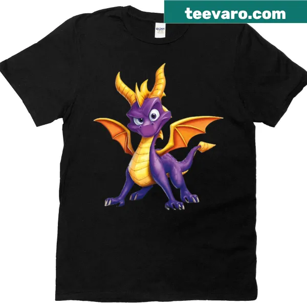Illustration T-shirt featuring Spyro the Dragon from classic video games