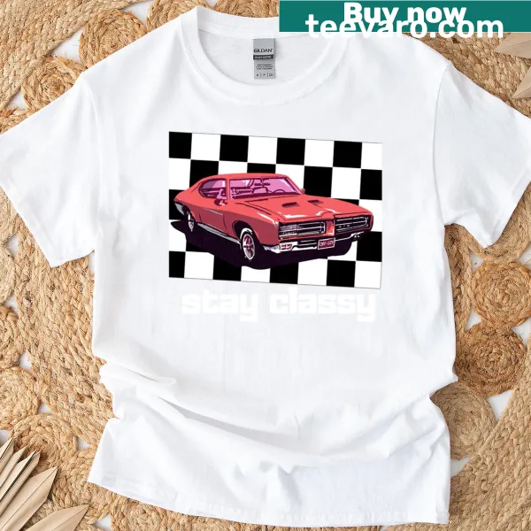 Vintage T-shirt featuring a nostalgic red car design