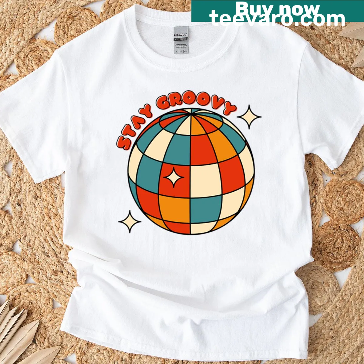 Disco ball design on a playful T-shirt — on a men's t-shirt