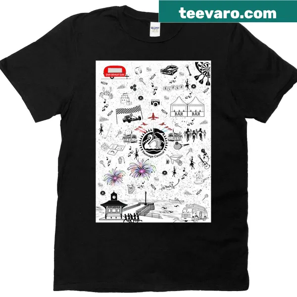 Illustrated design T-shirt celebrating Swanage Carnival