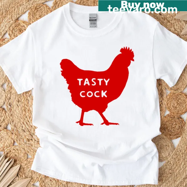 Whimsical rooster graphic on a T-shirt