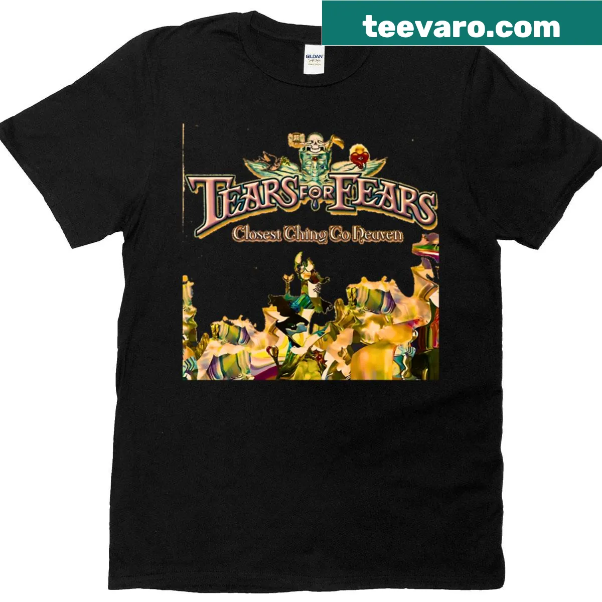 T-shirt featuring Tears For Fears text design — on a men's t-shirt