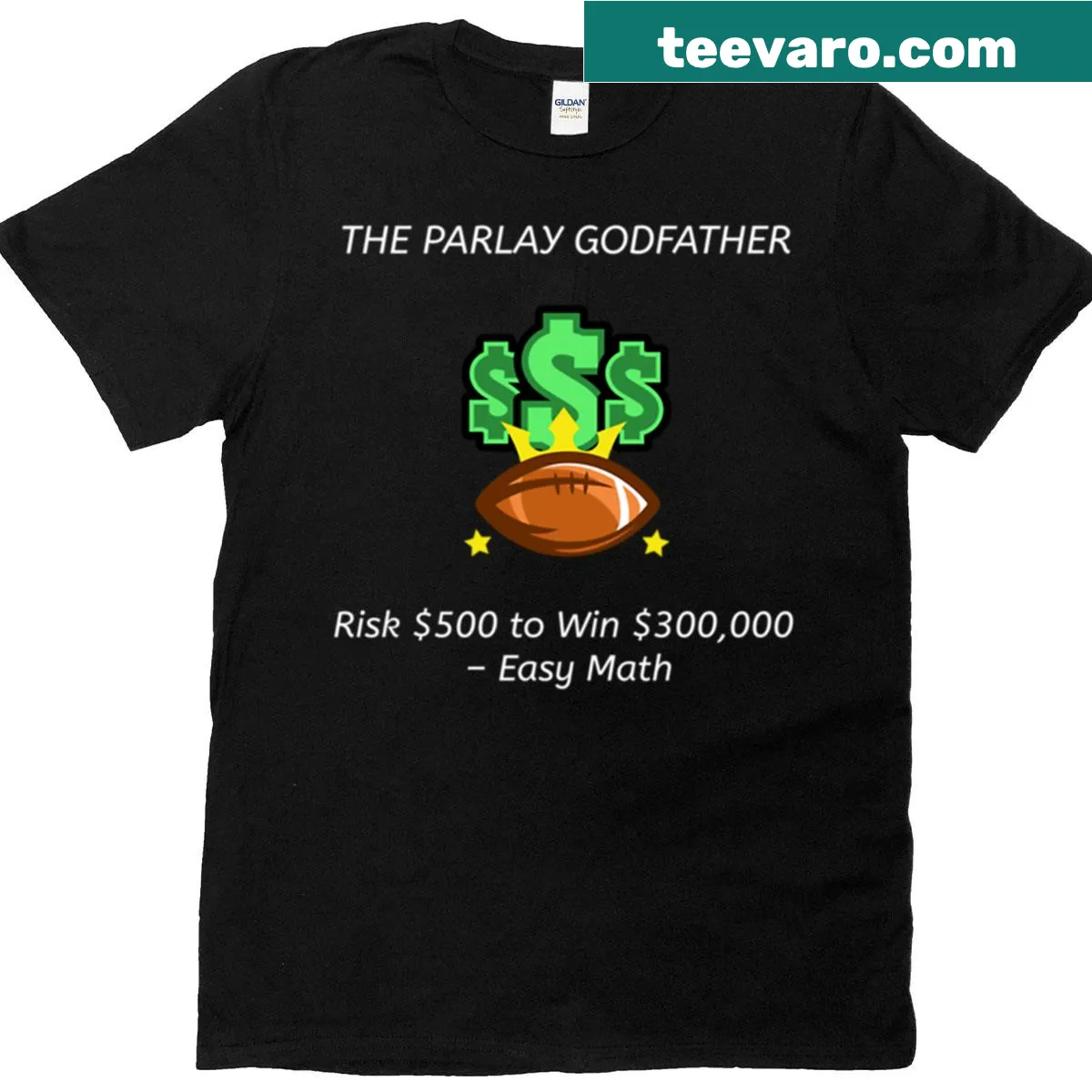 T-shirt with 'The Parlay Godfather' text design — on a men's t-shirt