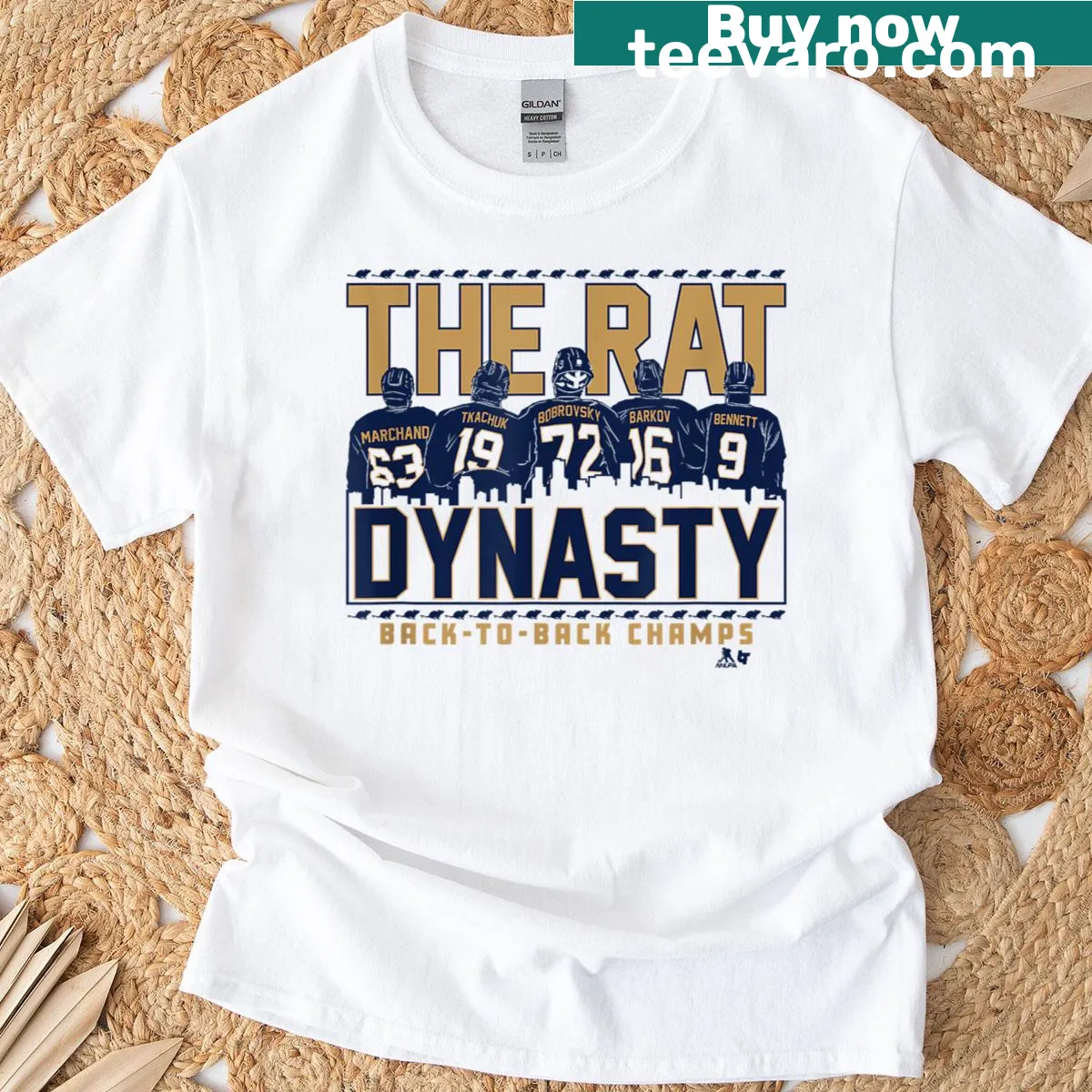 Florida hockey team T-shirt with Rat Dynasty logo — on a men's t-shirt