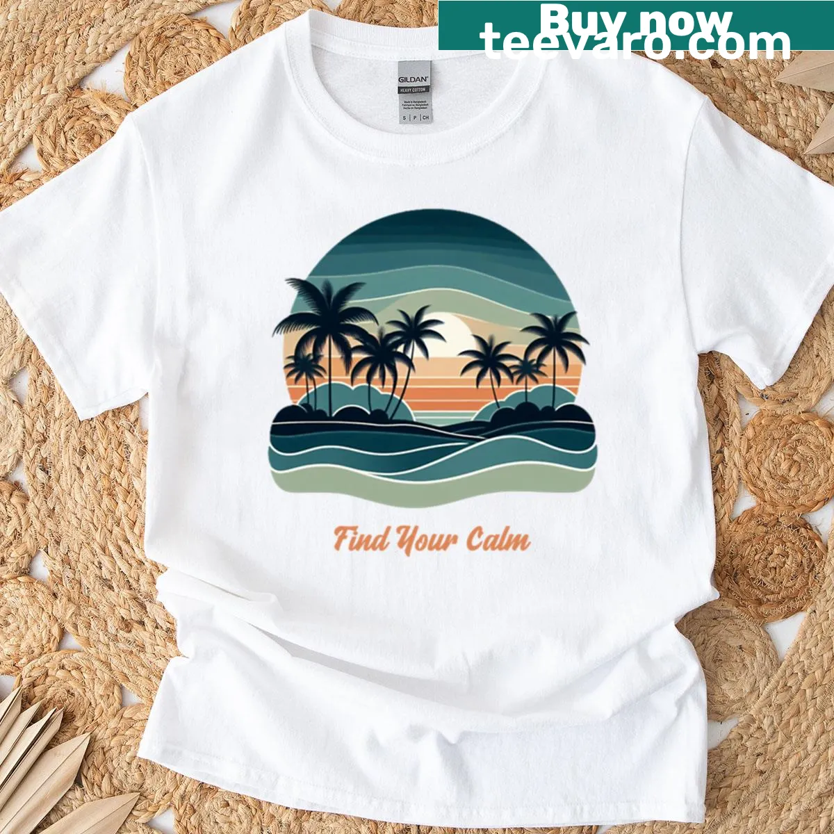 Playful T-shirt capturing tropical vibes — on a men's t-shirt