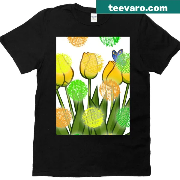 T-shirt with playful tulip and polka dot design