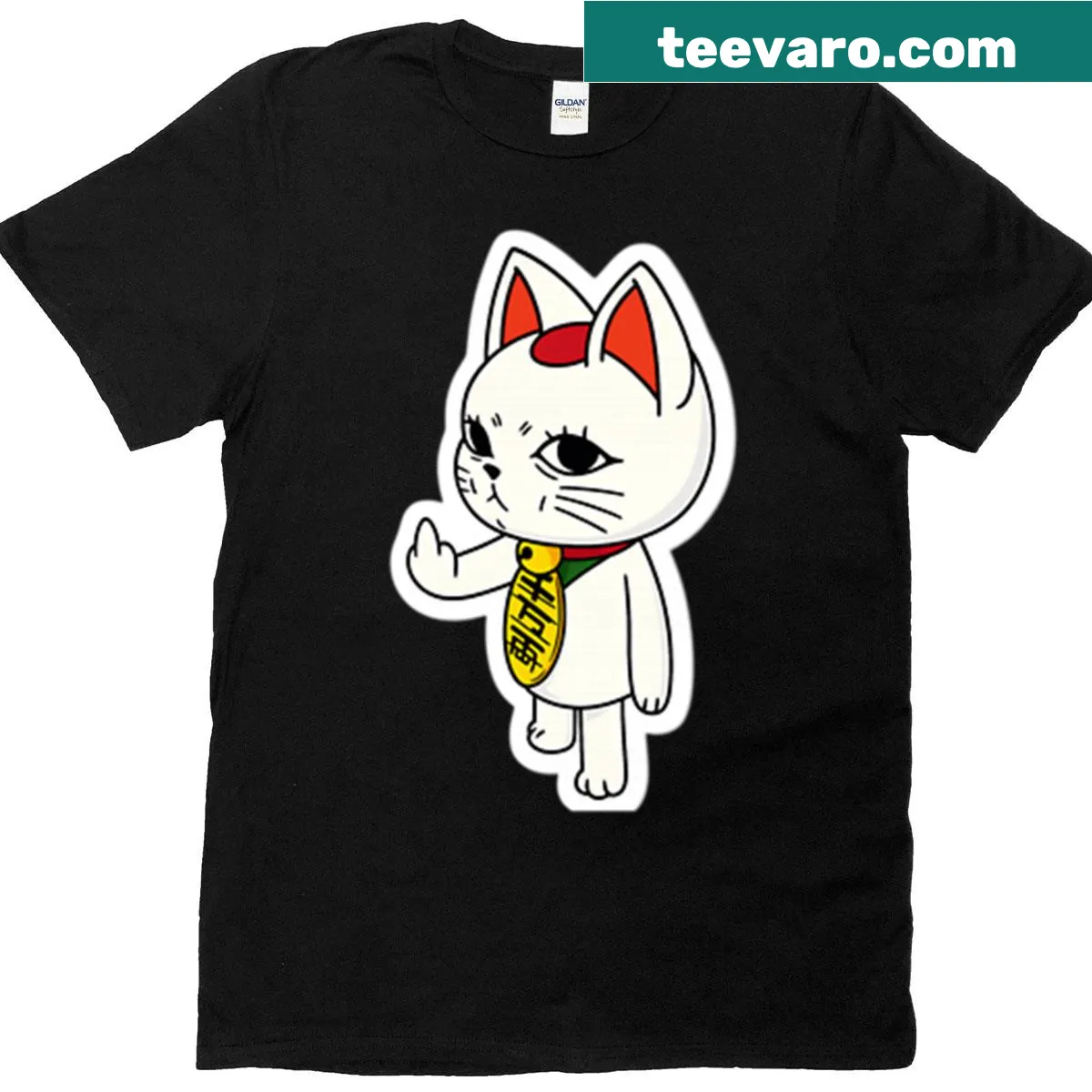 T-shirt with a bold middle finger graphic — on a men's t-shirt