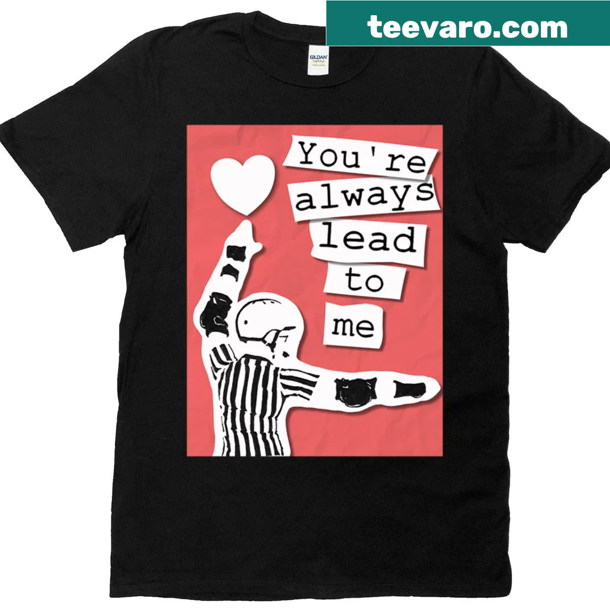 Illustrated T-shirt with a Valentine’s Day Derby card theme — on a men's t-shirt