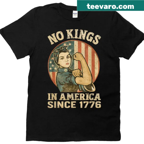 Vintage T-shirt with 'No Kings In America Since 1776' text