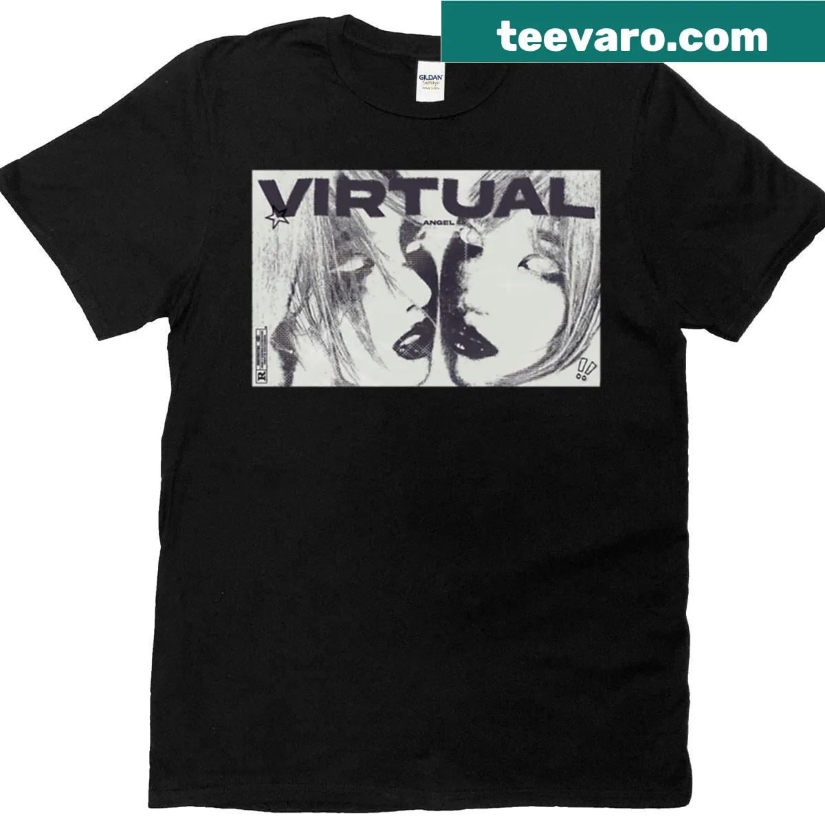 Illustration of a virtual angel in a whimsical style — on a men's t-shirt
