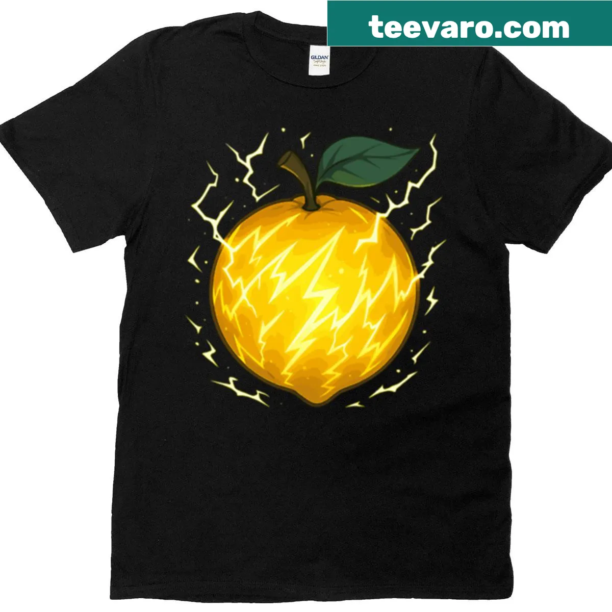 Illustration of a whimsical fruit character on a T-shirt — on a men's t-shirt