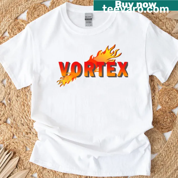 Bold graphic T-shirt featuring vortex flame power design