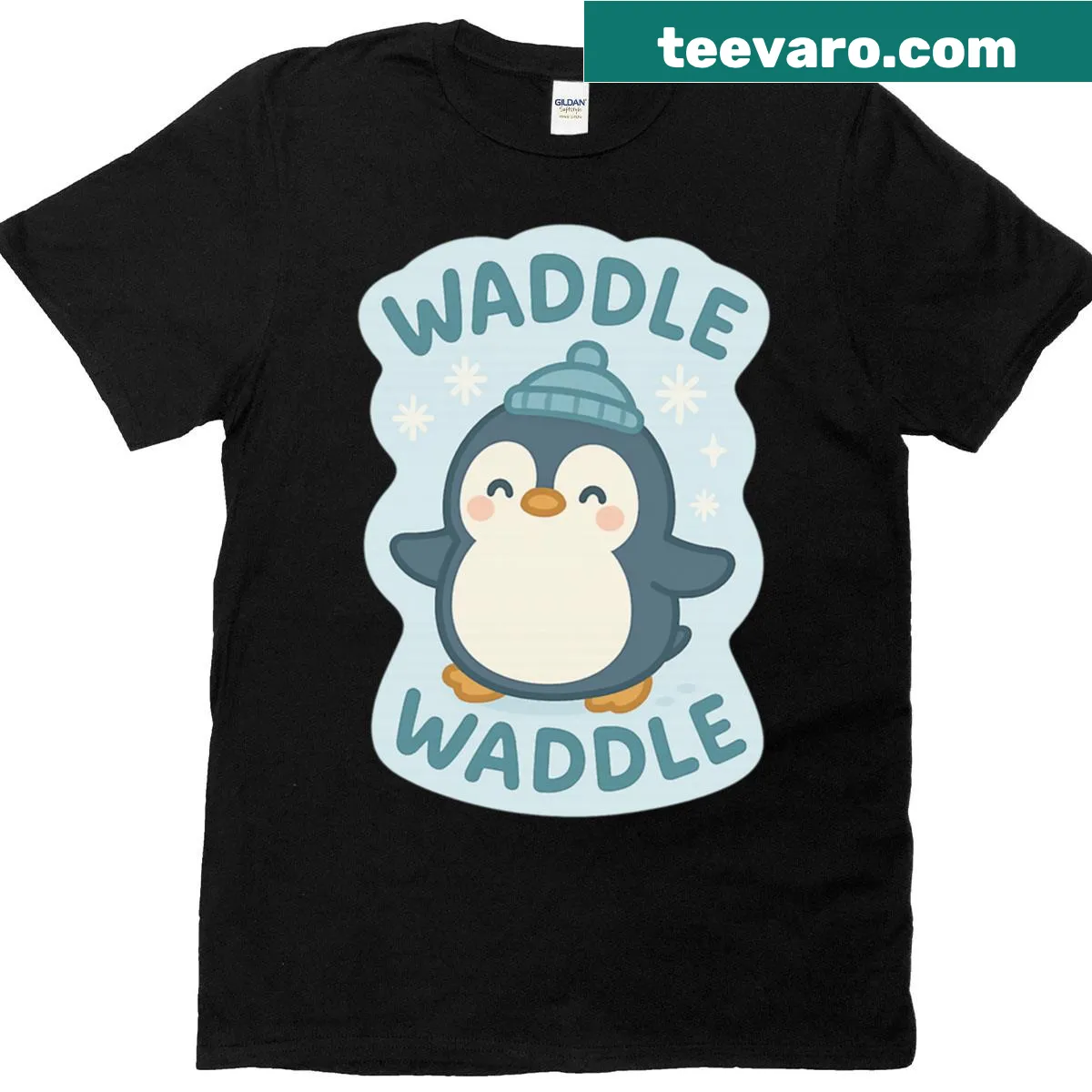 Cute kawaii penguin illustration on a T-shirt — on a men's t-shirt