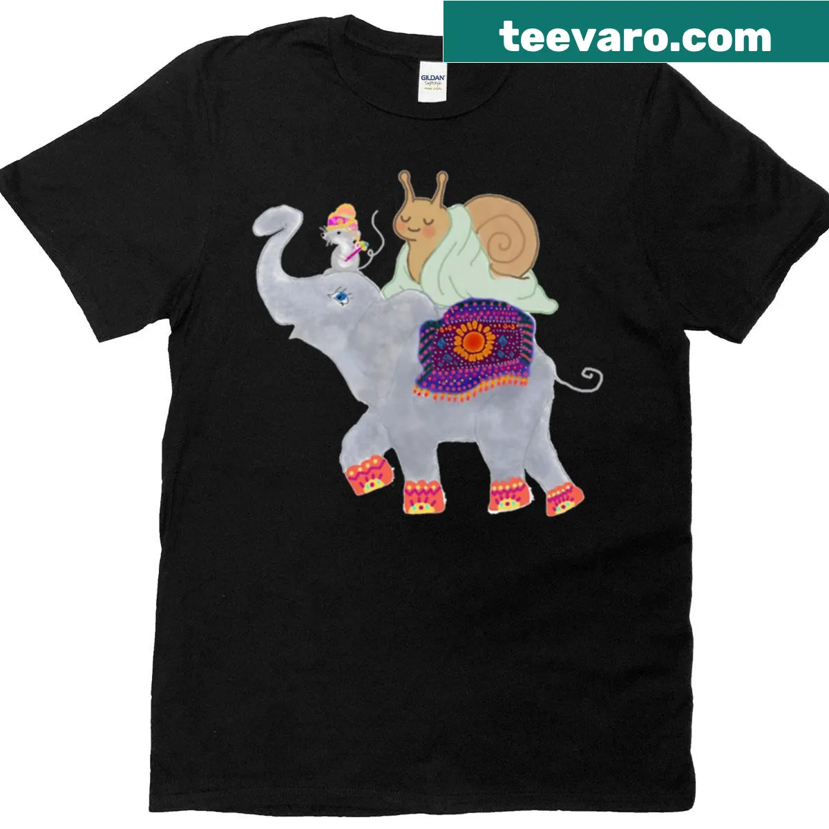 Cozy illustration of three animals on a T-shirt — on a men's t-shirt