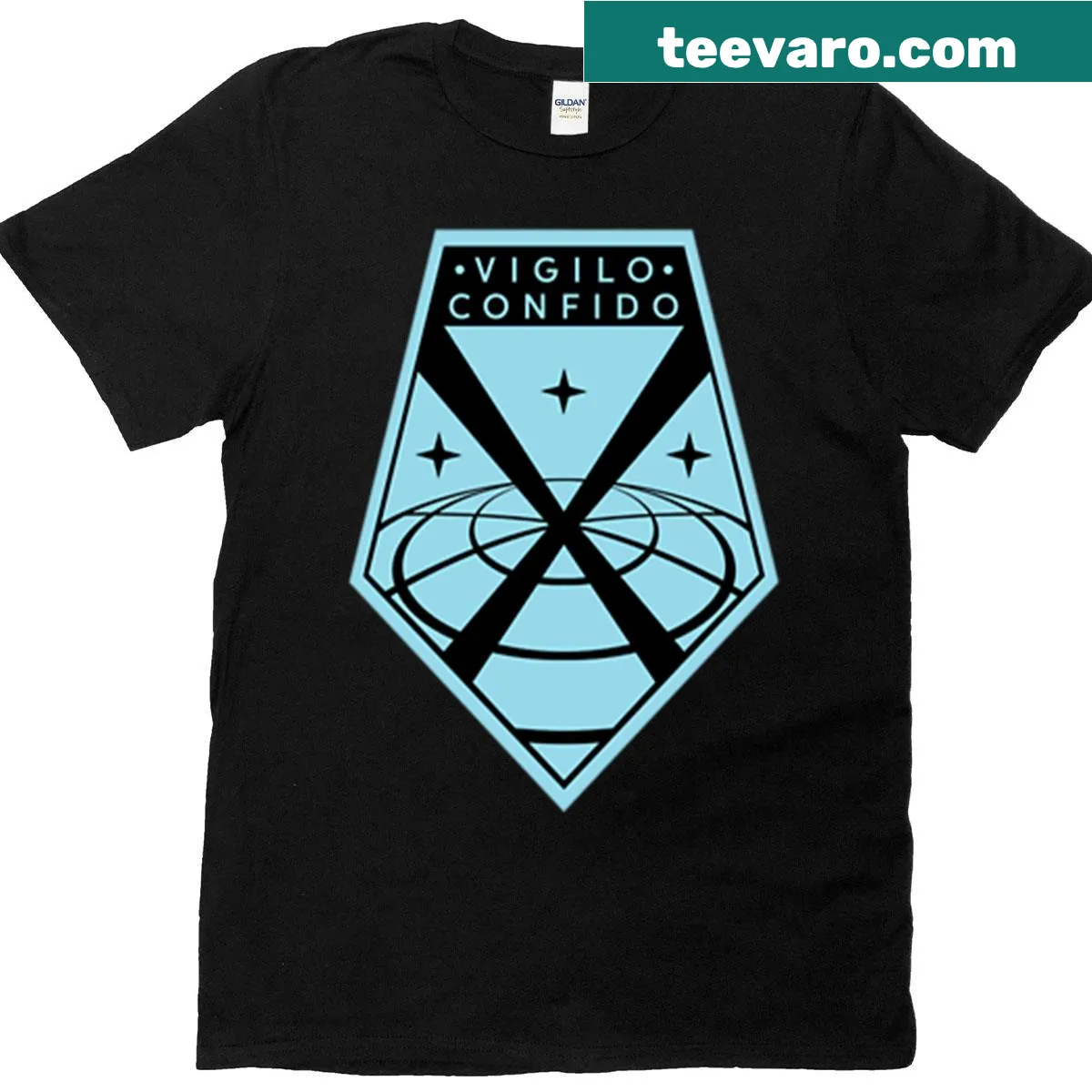 Xcom logo t-shirt featuring the game motto — on a men's t-shirt