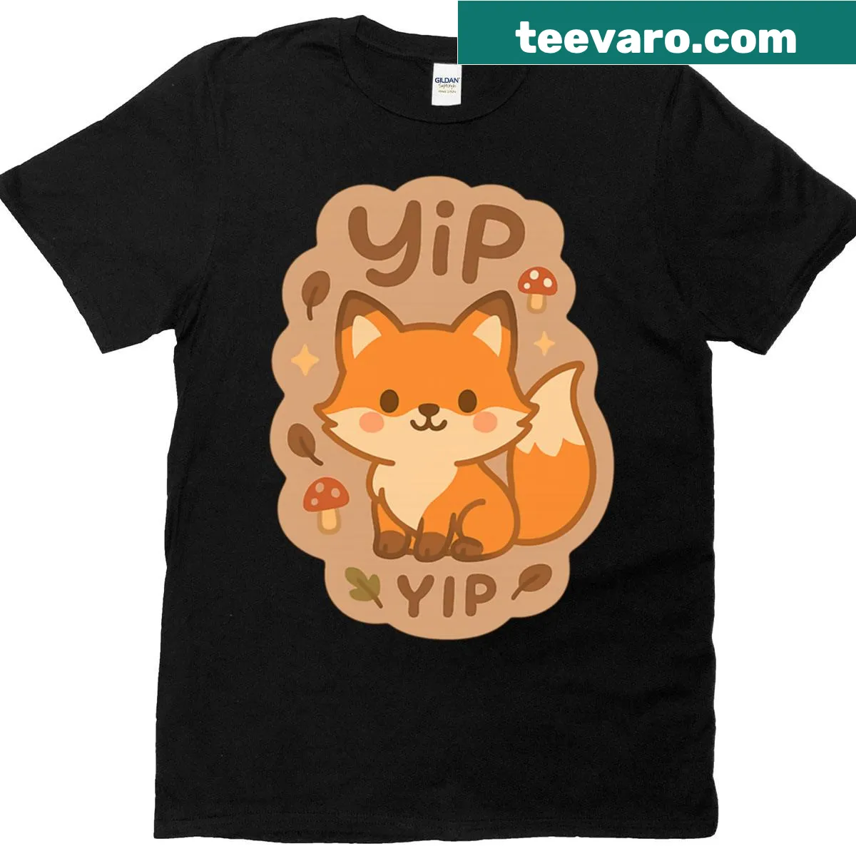 Cute cartoon fox graphic on a t-shirt — on a men's t-shirt