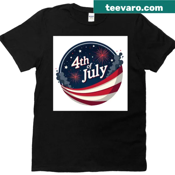 Patriotic emblem T-shirt for Fourth of July celebrations