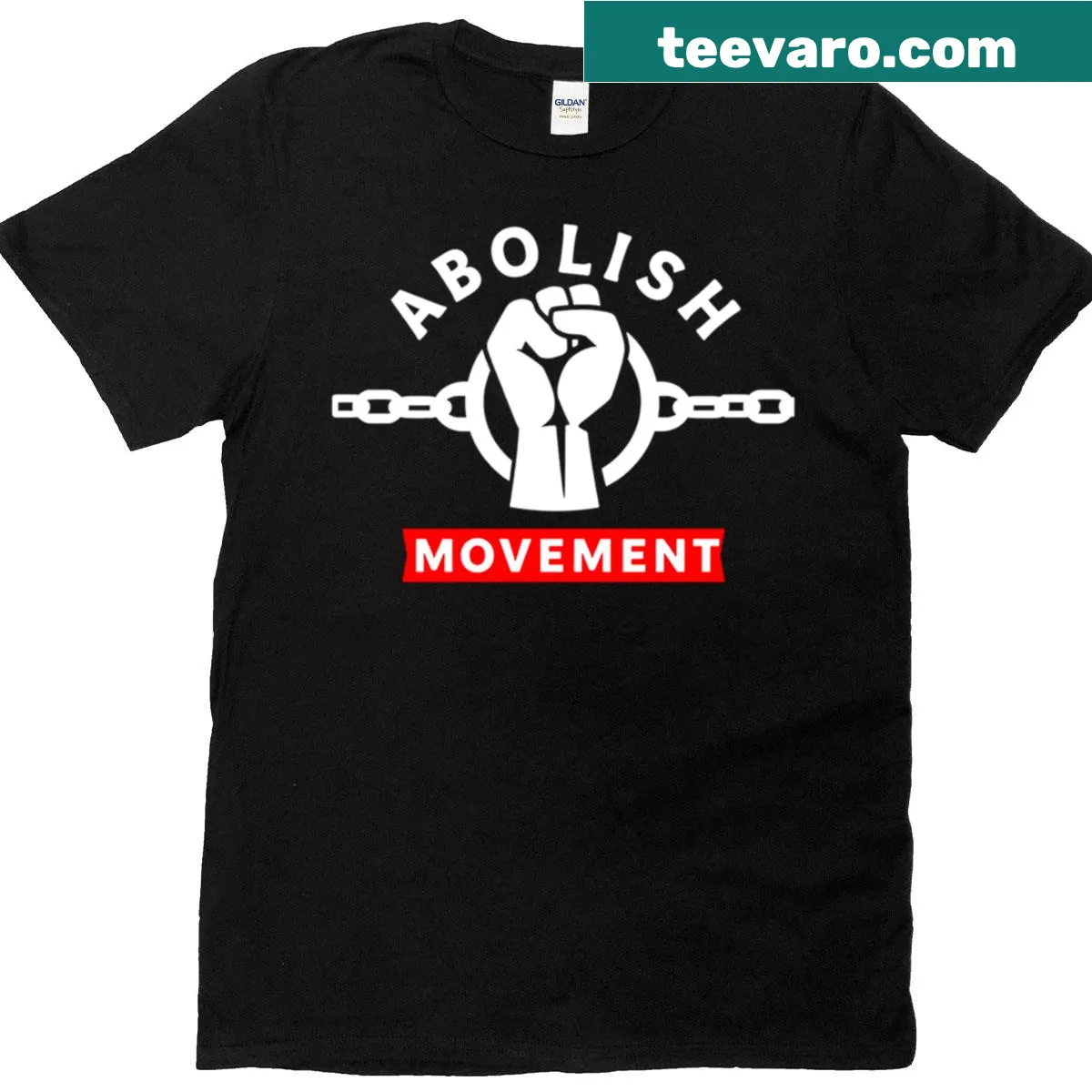Bold Abolish Ice Movement design on a T-shirt — on a men's t-shirt