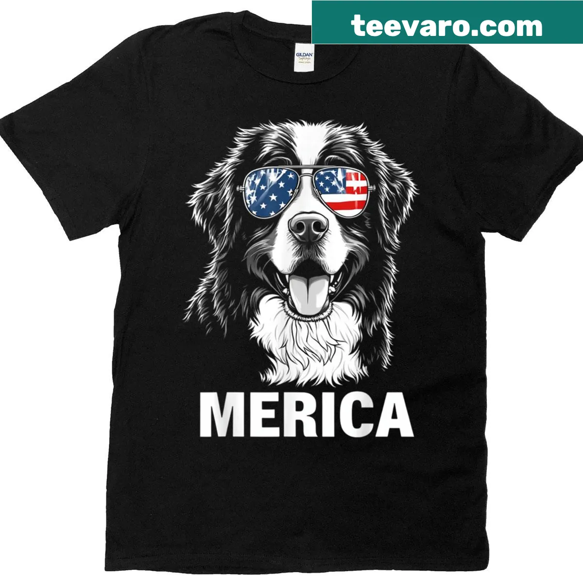American Flag Merica Bernese Mountain T-shirt for kids — on a men's t-shirt