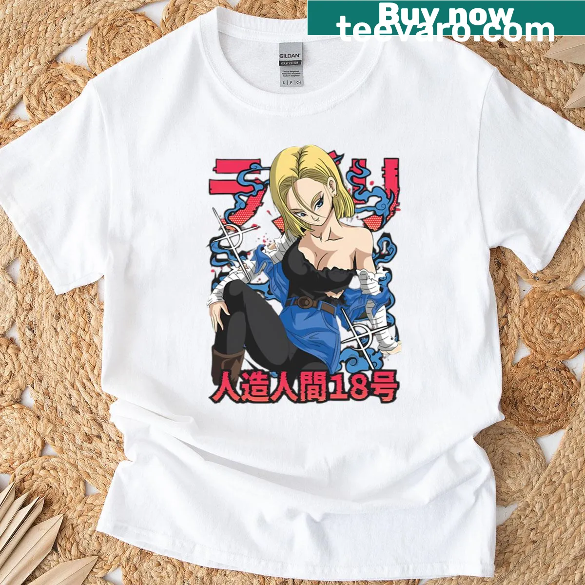 Illustration of Android 18 from the anime series — on a men's t-shirt