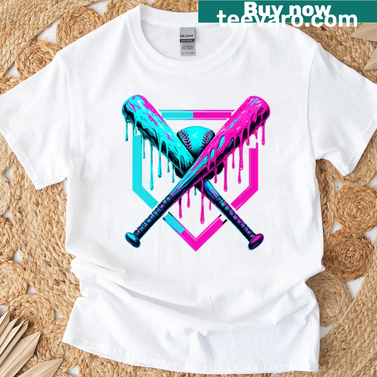 Fun T-shirt combining baseball and ice cream graphics for kids and youth. — on a men's t-shirt