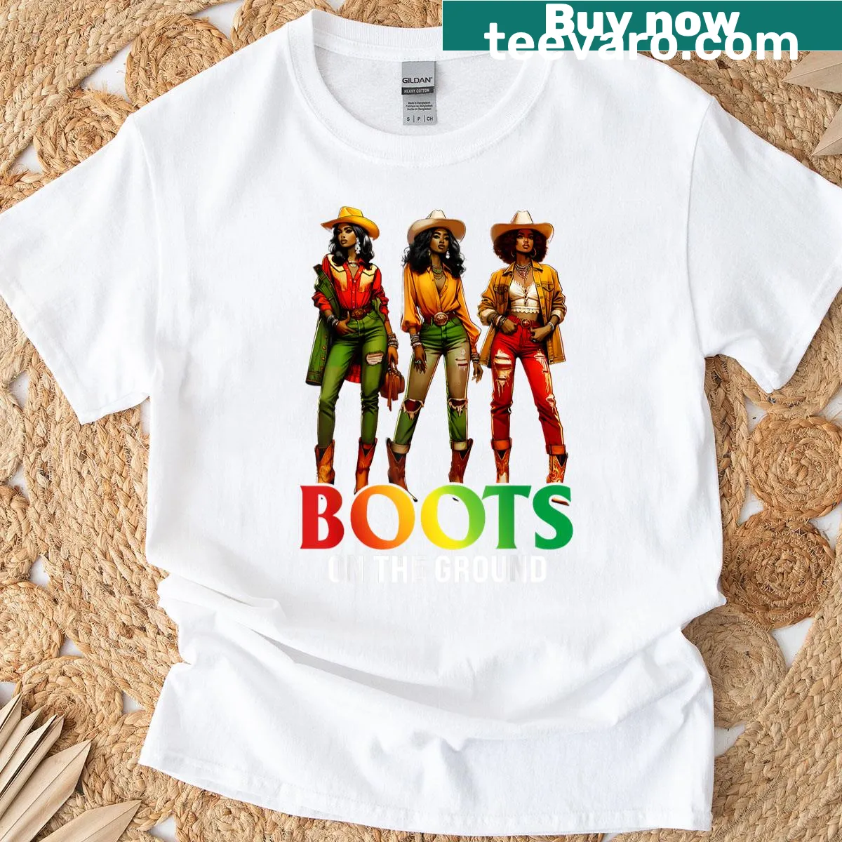Juneteenth T-shirt featuring a vintage cowgirl design — on a men's t-shirt