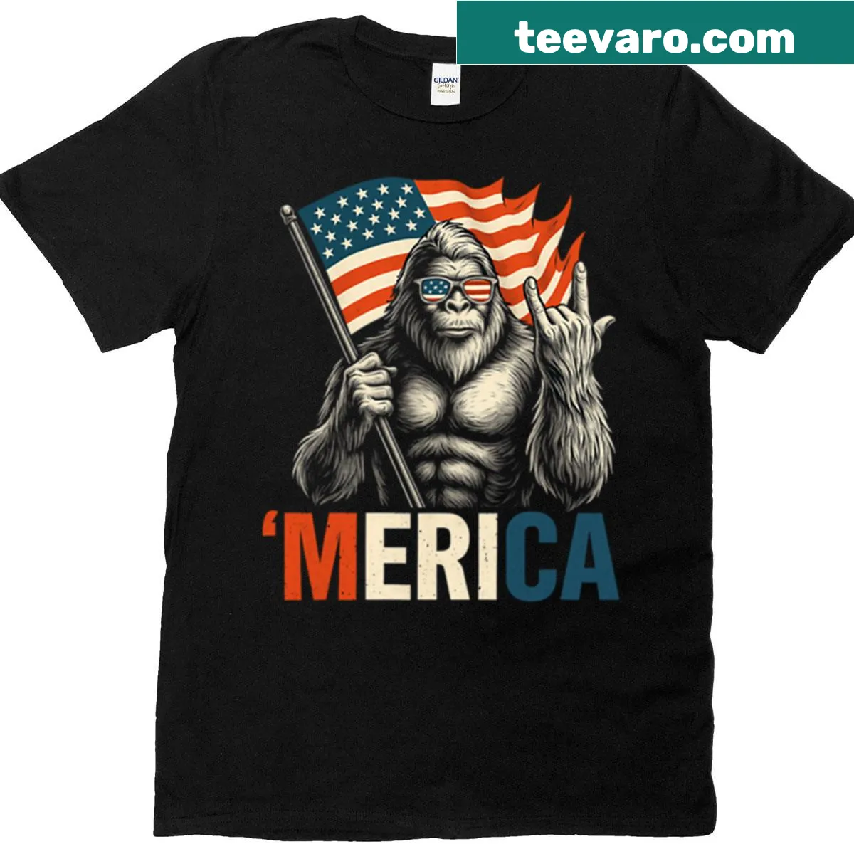 Funny 4th of July t-shirt featuring a cartoon bald eagle with a humorous phrase — on a men's t-shirt