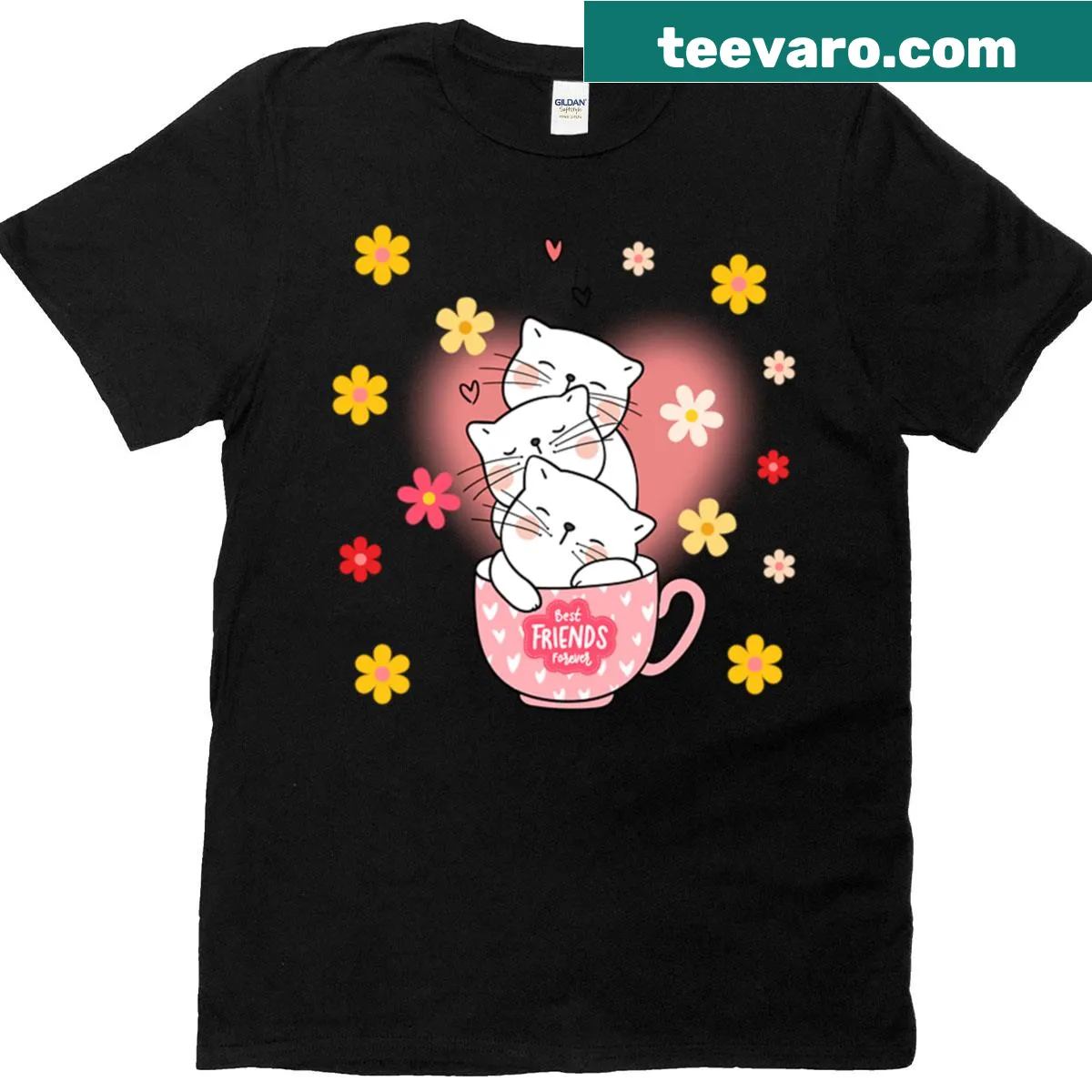 T-shirt featuring a cat and the phrase 'Best Friend Forever' — on a men's t-shirt