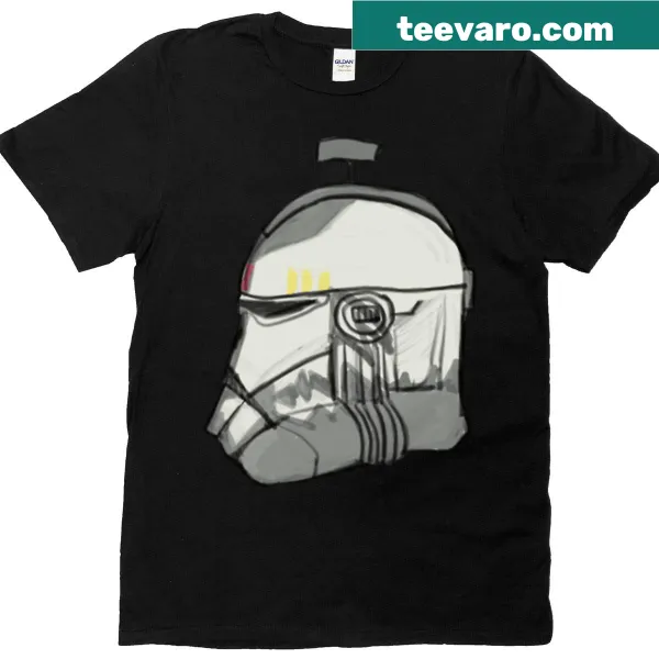 Graphic T-shirt featuring Commander Wolffe's helmet from Star Wars