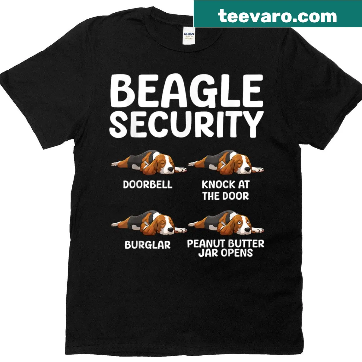 Illustration of a playful beagle on a T-shirt — on a men's t-shirt