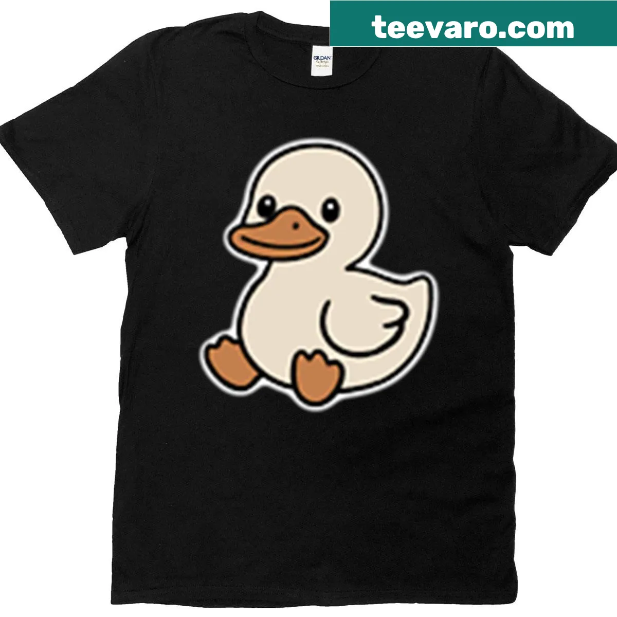 Playful cartoon duck graphic T-shirt — on a men's t-shirt