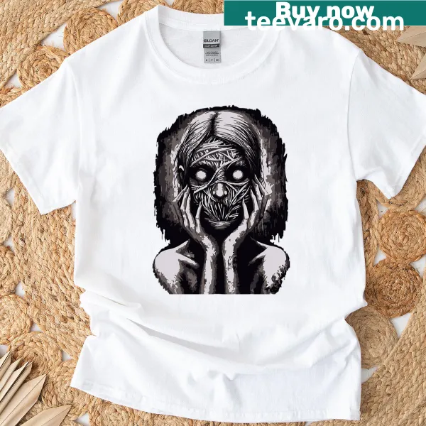 Edgy T-shirt with abstract typography and artistic design