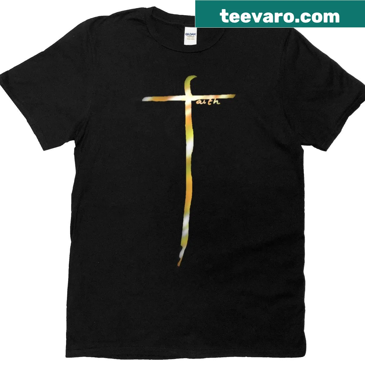 Stylish T-shirt featuring the word 'Faith' in elegant typography — on a men's t-shirt