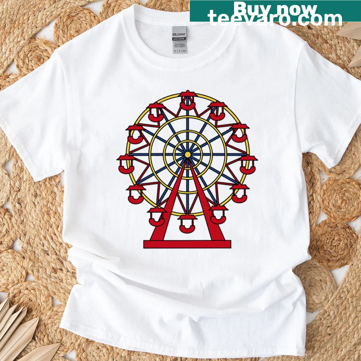 Illustration of a Ferris wheel on a casual T-shirt — on a men's t-shirt