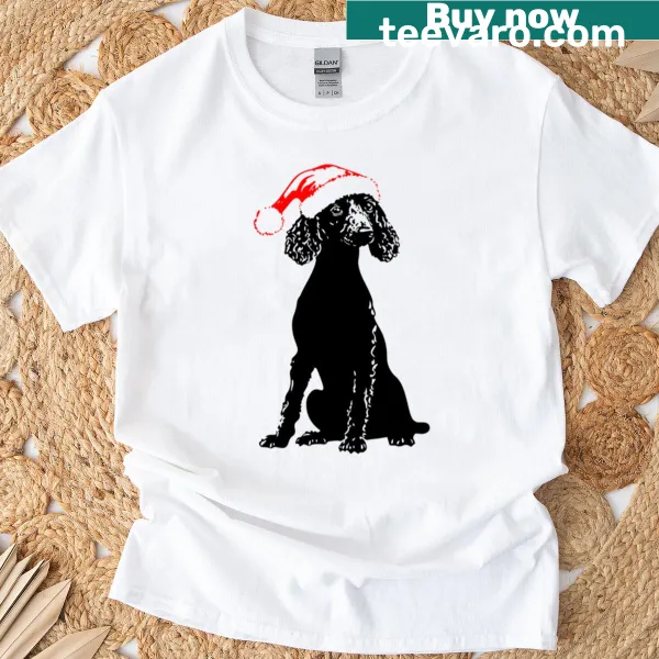 Festive Bedlington Terrier illustration on a T-shirt