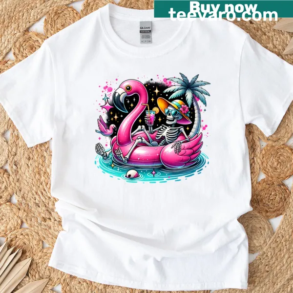 Skeleton design T-shirt representing floating into the afterlife