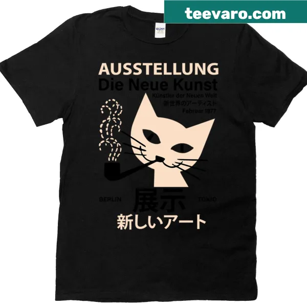 Artistic design T-shirt with German and Japanese exhibition motifs