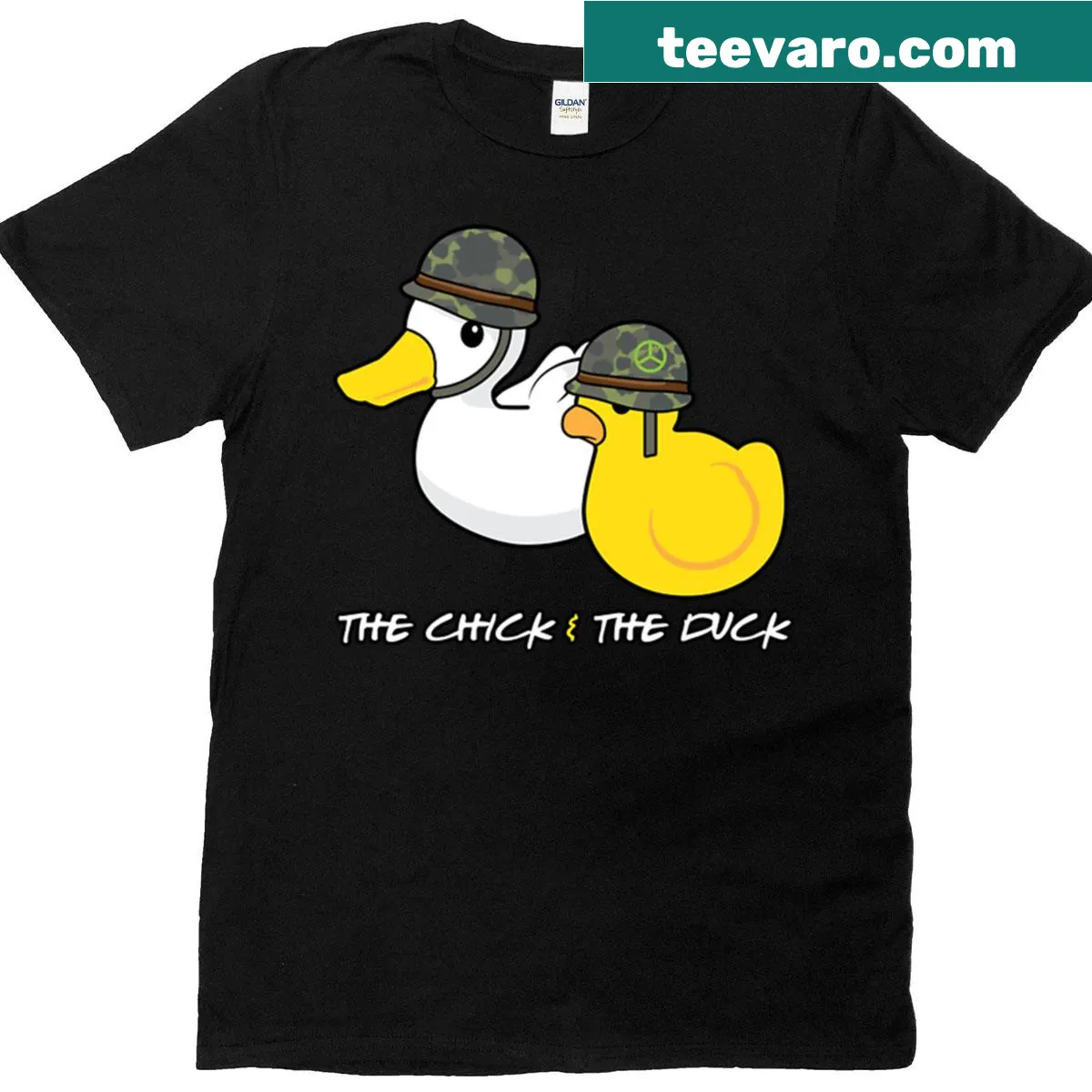 Friends TV show inspired Chick and Duck t-shirt — on a men's t-shirt